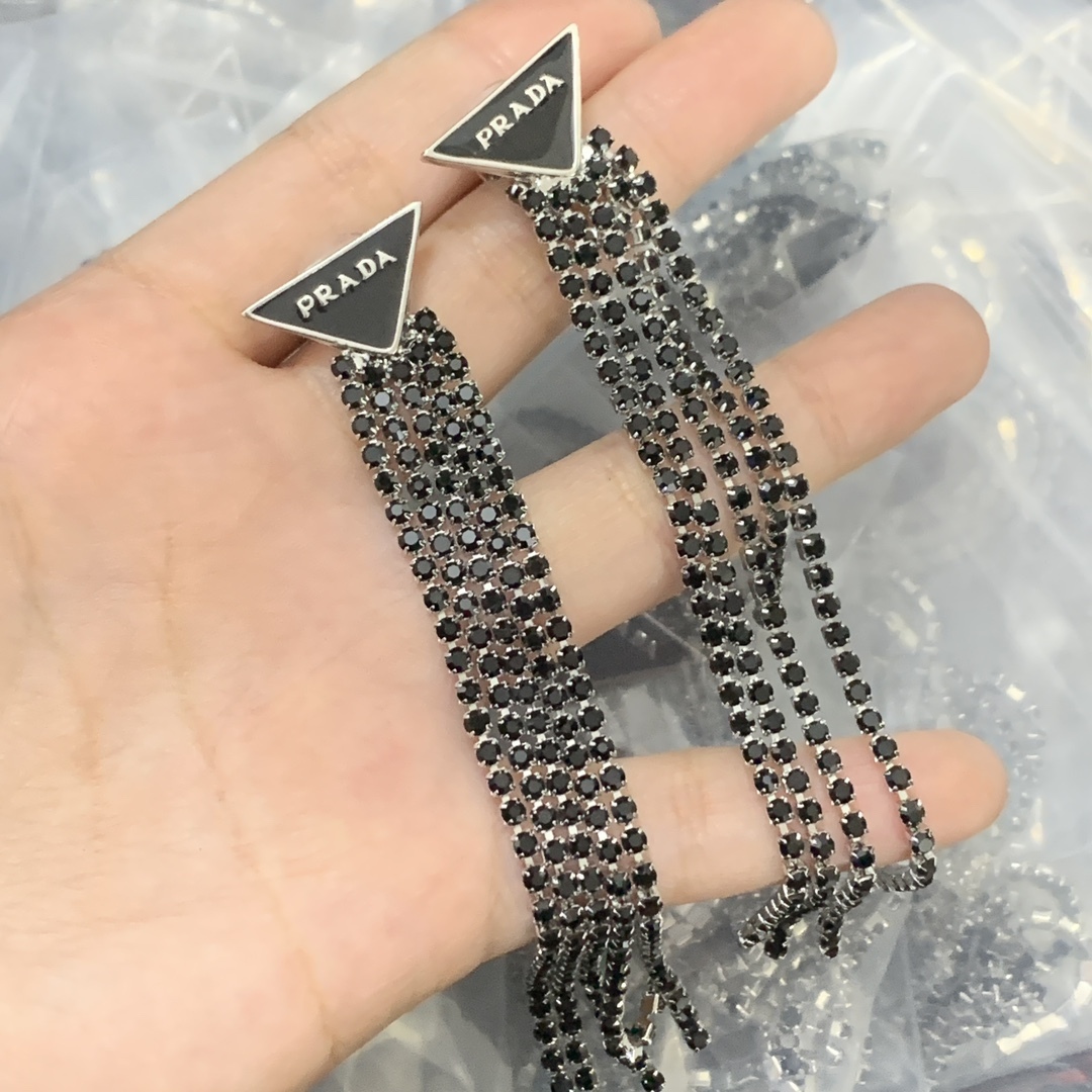 Prada Silver Geometric Earrings 153