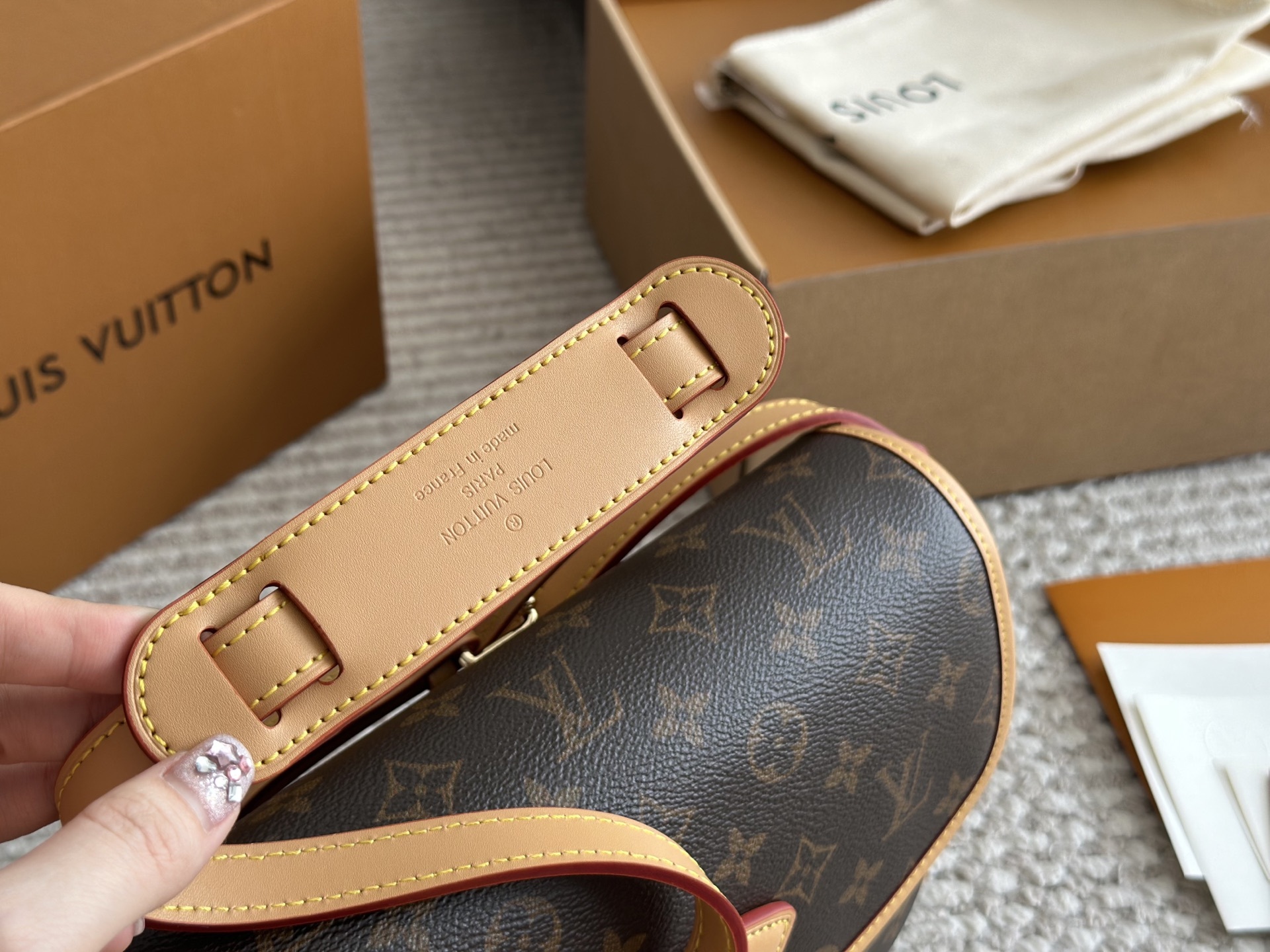 LV Rose Gold Quilted Bag 1546