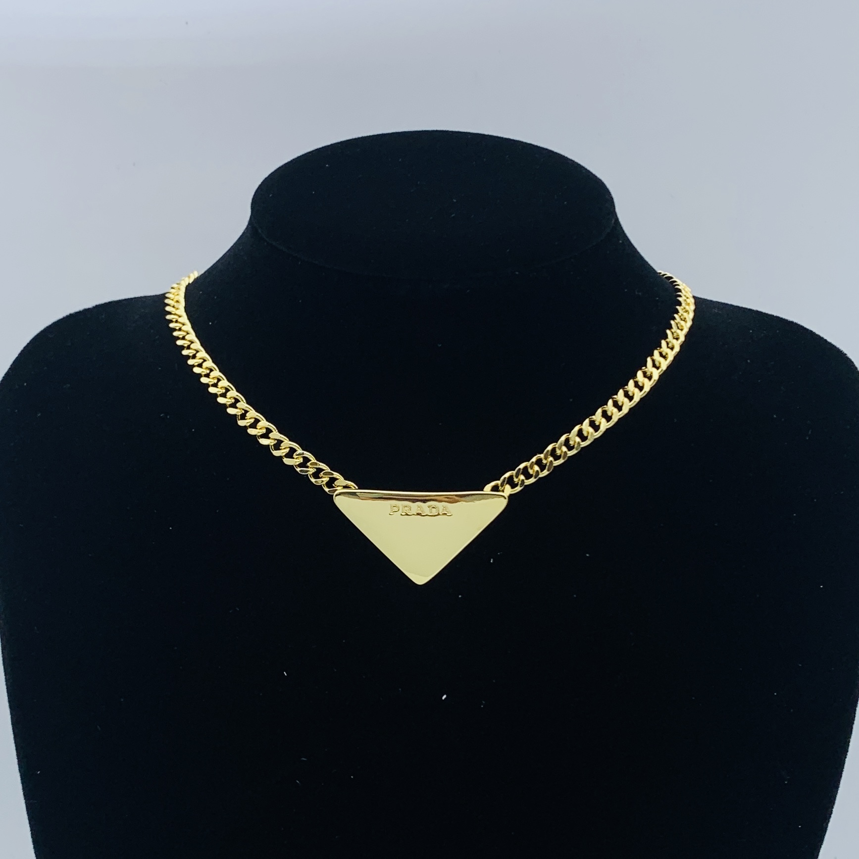 Prada Gold Logo-Accented Necklace 220