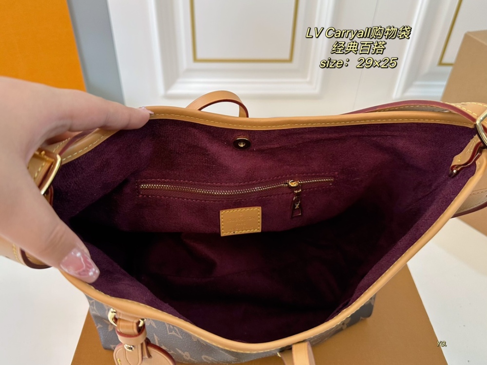 LV bag carryall leather bag 29cm