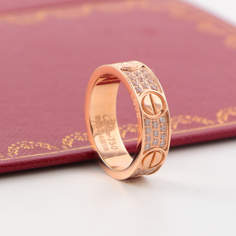 Cartier love Rose Gold Logo-Accented Ring 025