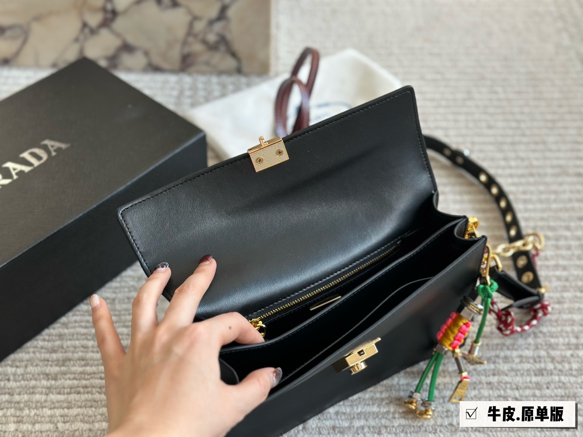 Prada Gold Logo-Accented Bag 104
