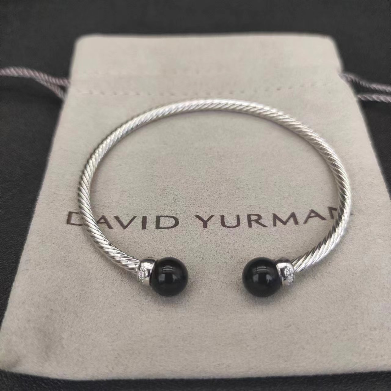 David Yurman Silver Logo-Accented Bracelet 045