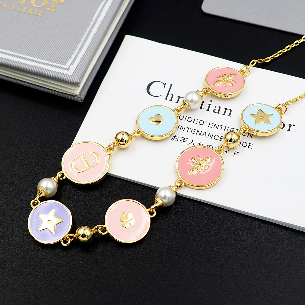Dior Rose Gold Vintage-Inspired Necklace 033