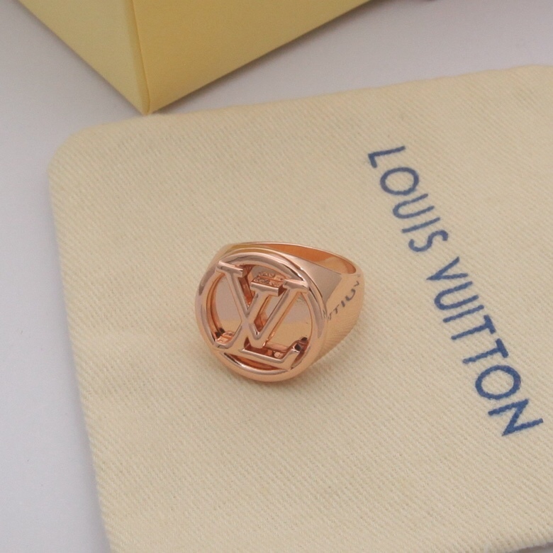 LV Rose Gold Logo-Accented Ring 080