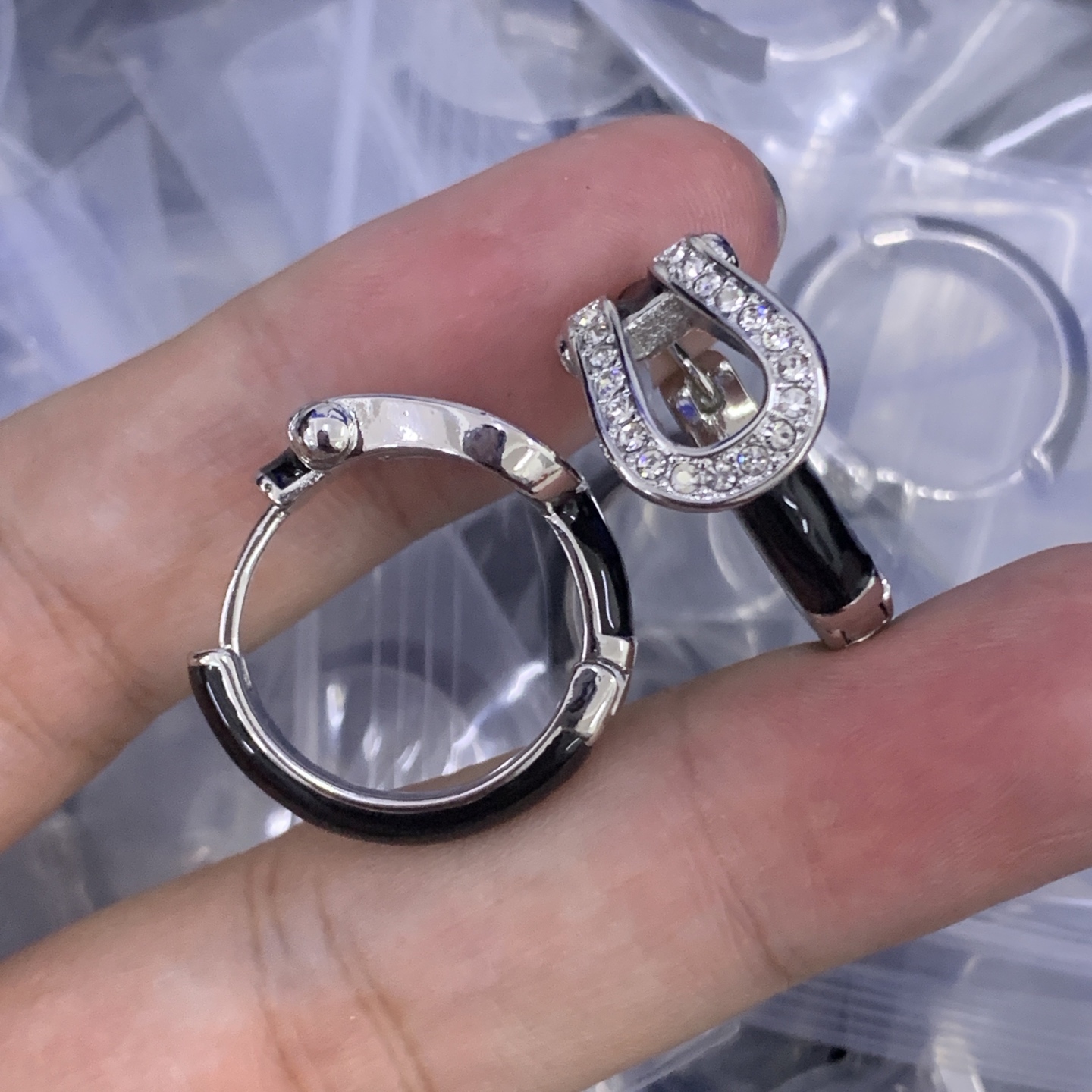 FRED Silver Logo-Accented Earrings 006