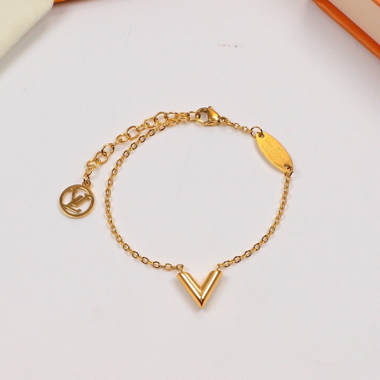 LV Rose Gold Logo-Accented Bracelet 012