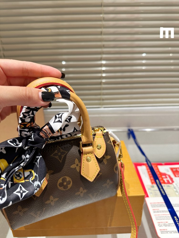 LV bag Nano Speedy 16  leather bag 16cm