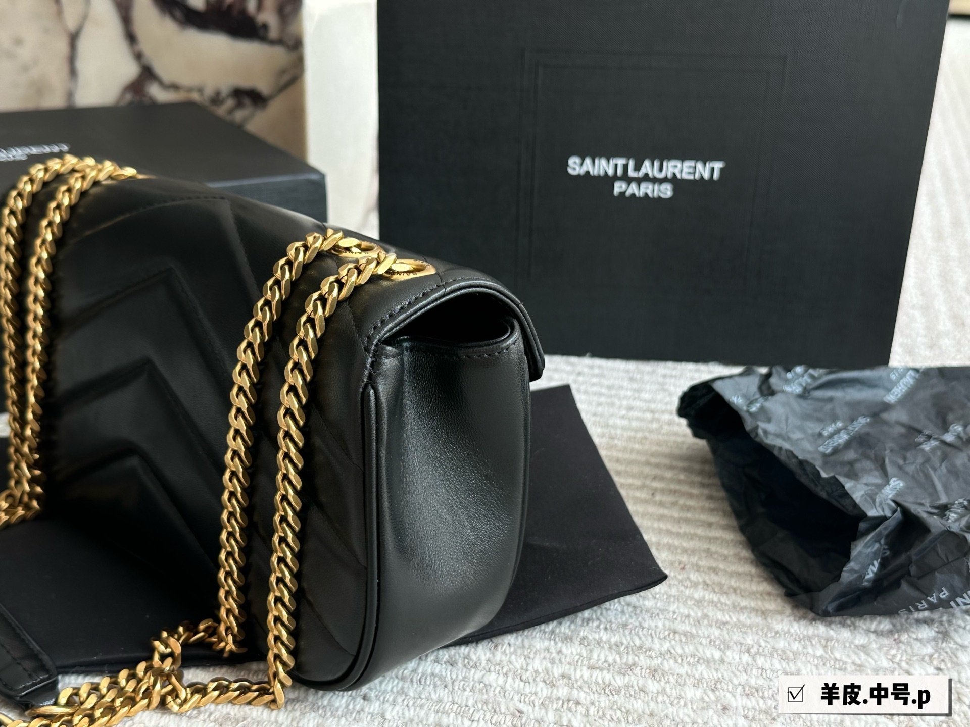 YSL Black Vintage-Inspired Bag 113
