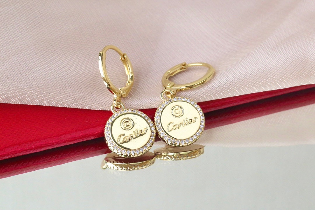 Cartier Rose Gold Vintage-Inspired Earrings 0138