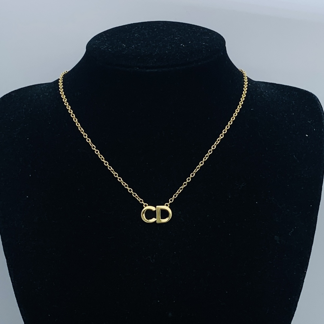 Dior Rose Gold Logo-Accented Necklace 327