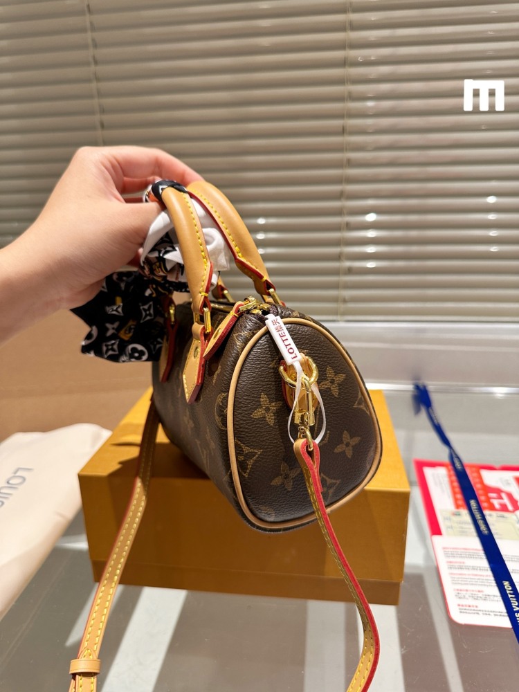 LV bag Nano Speedy 16  leather bag 16cm