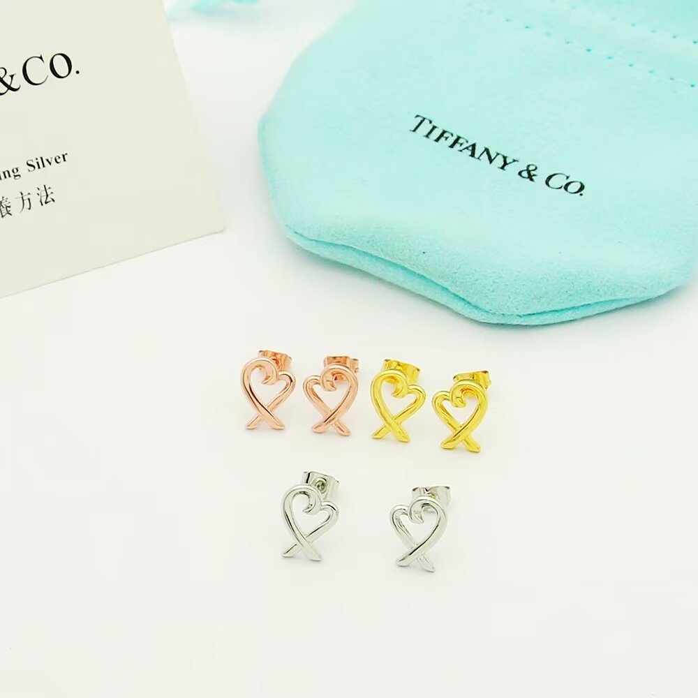Tiffany Silver Logo-Accented Earrings 039