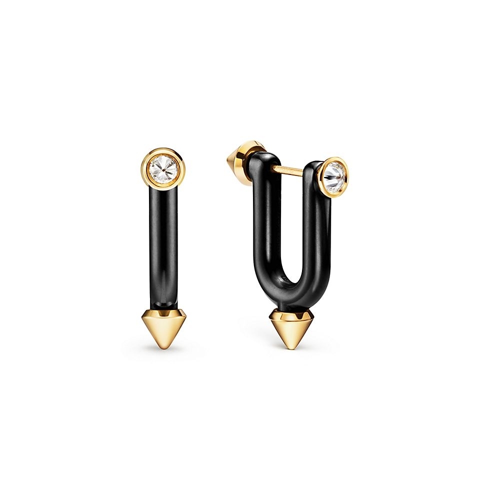 Tiffany Gold Logo-Accented Earrings 164