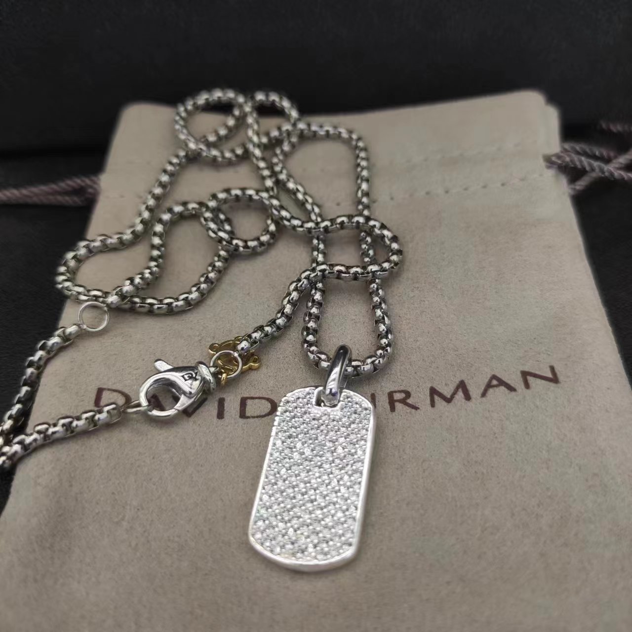 David Yurman Silver Logo-Accented Necklace 138