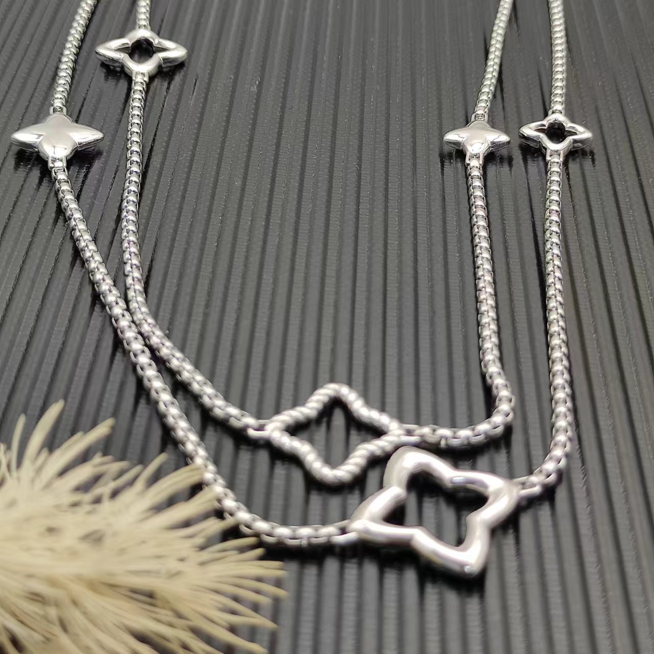 David Yurman Silver Textured Necklace 172