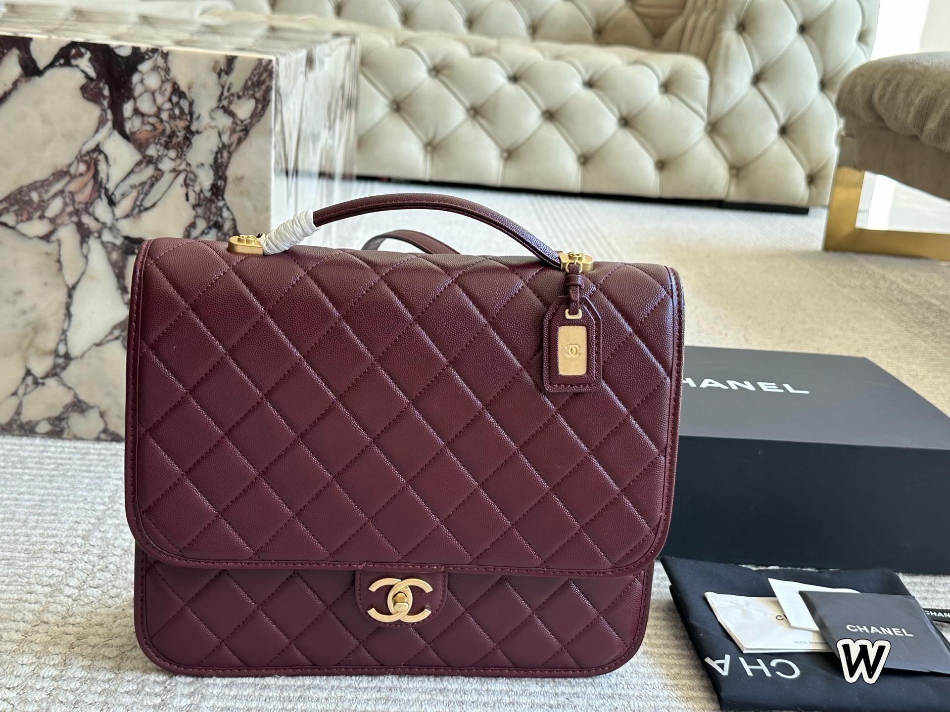 Chanel Beige Quilted Bag 1405