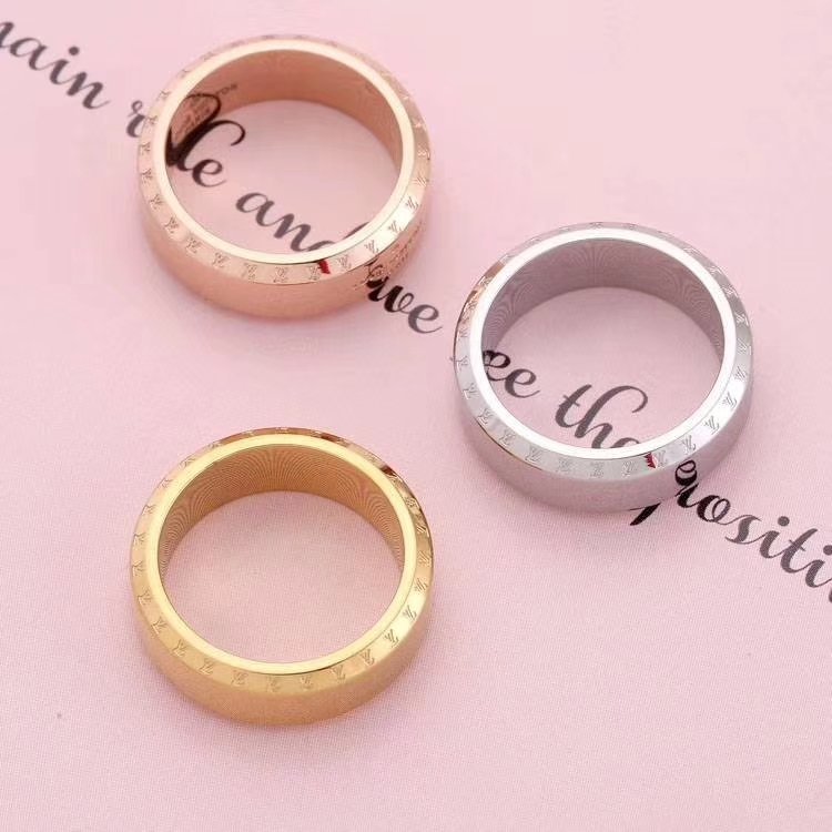 LV Rose Gold Logo-Accented Ring 046