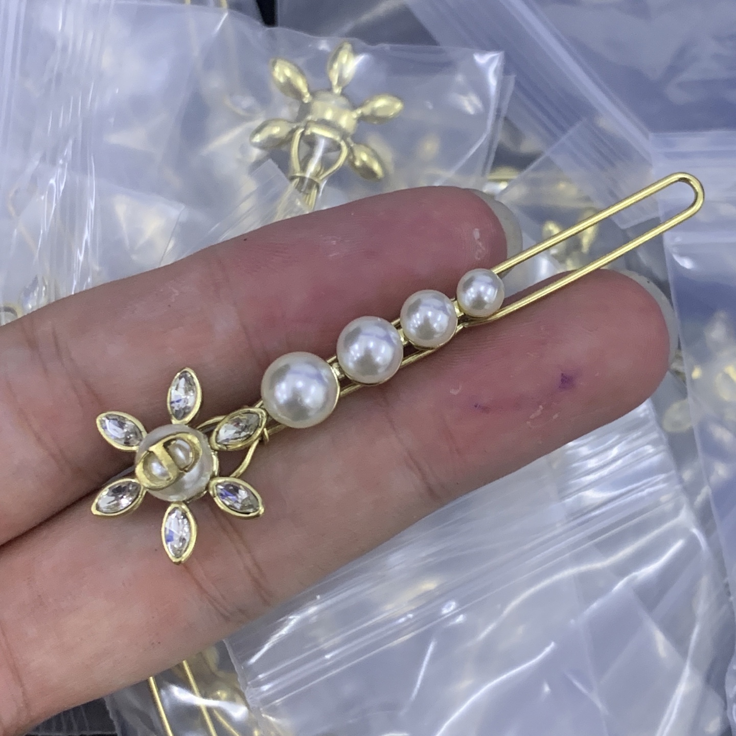 Dior Rose Gold Vintage-Inspired Hairpin 563