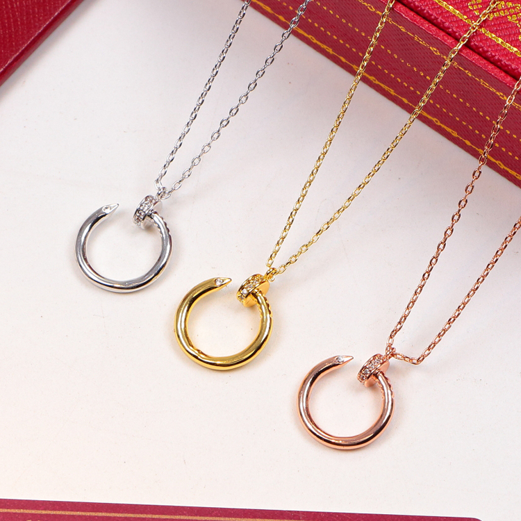 Cartier nail Rose Gold Logo-Accented Necklace 01