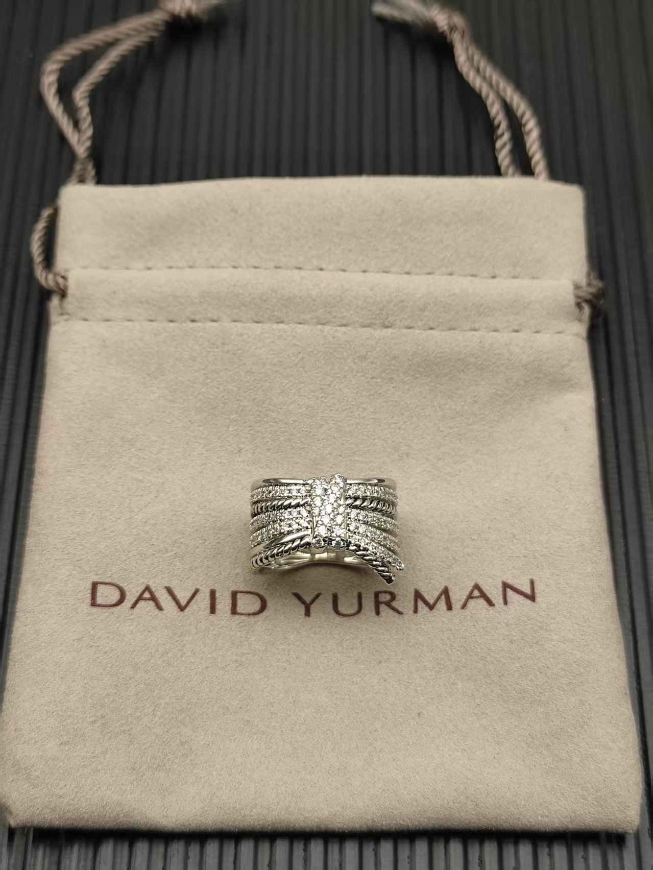 David Yurman Silver Logo-Accented Ring 303
