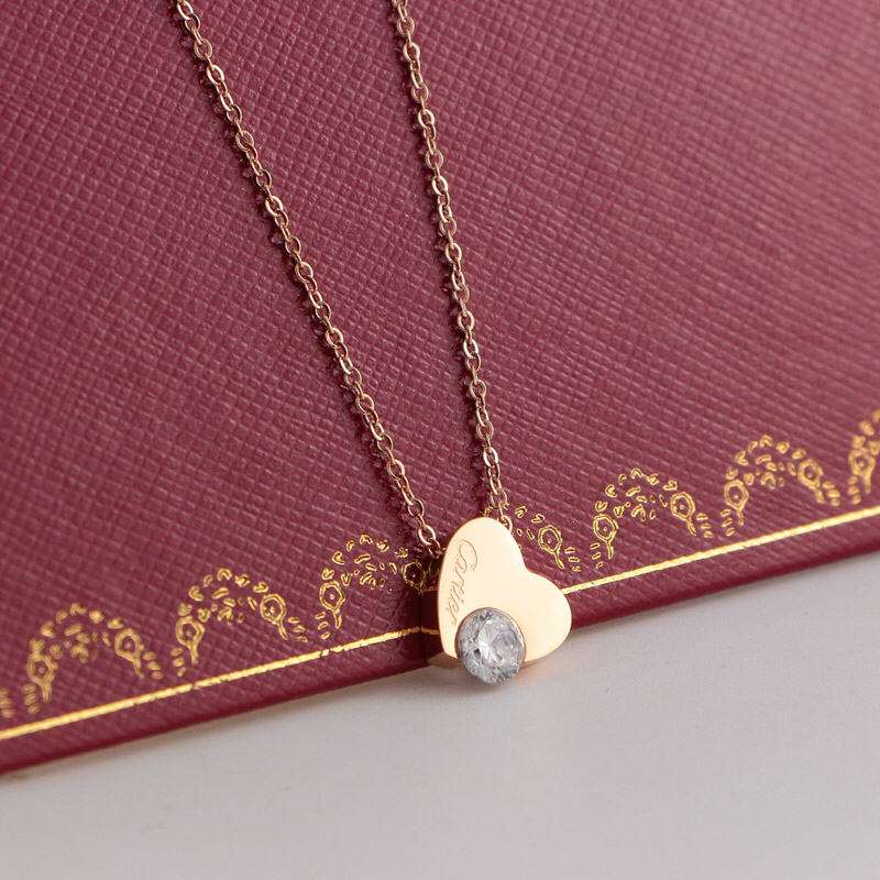 Cartier Rose Gold Logo-Accented Necklace 0134