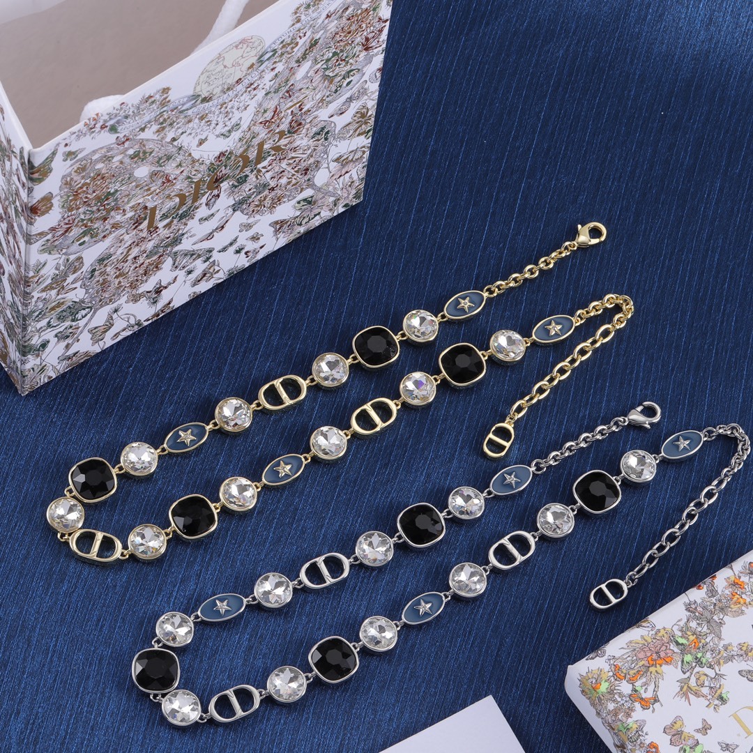 Dior Silver Logo-Accented Necklace 049