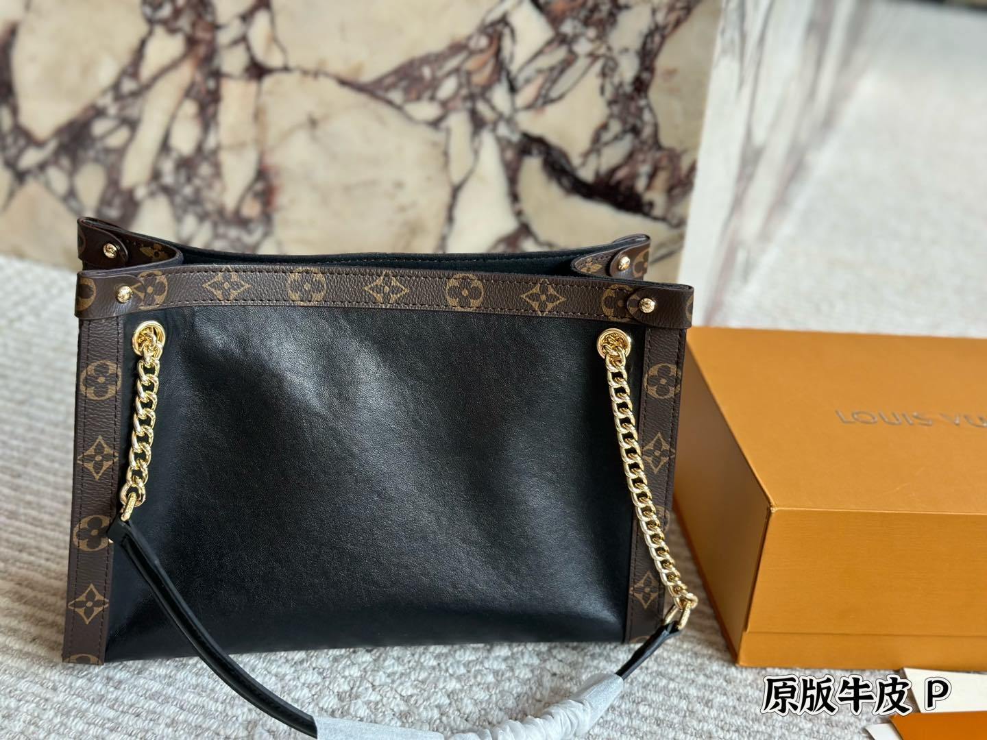 LV Gold Logo-Accented Bag 1616