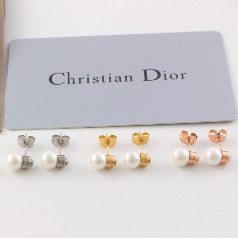 Dior Silver Logo-Accented Earrings 003