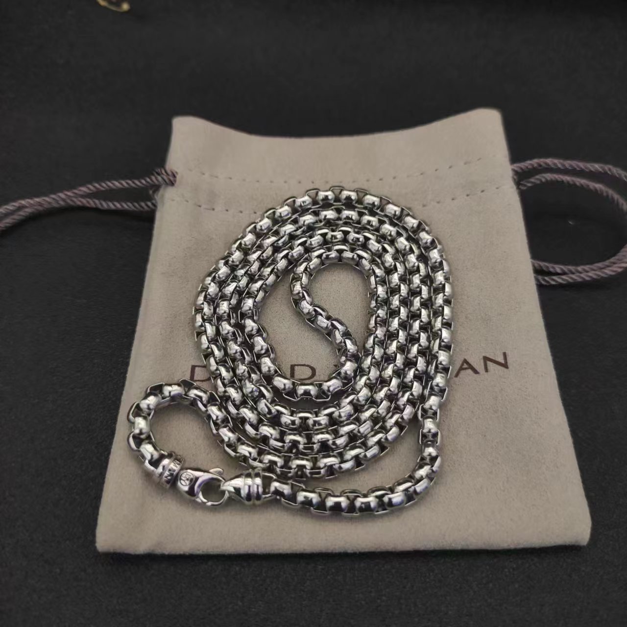 David Yurman Silver Logo-Accented Necklace 144
