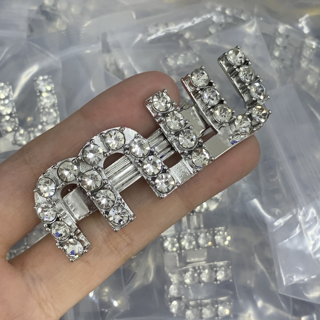 Miu Miu Silver Textured Earrings 028