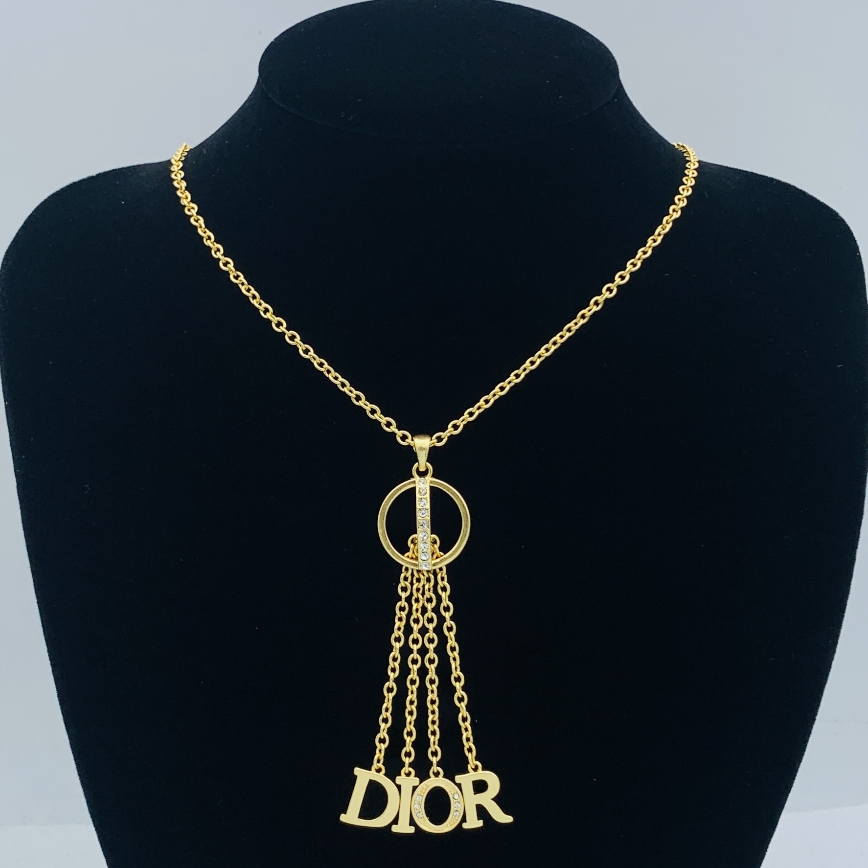 Dior Rose Gold Logo-Accented Necklace 358