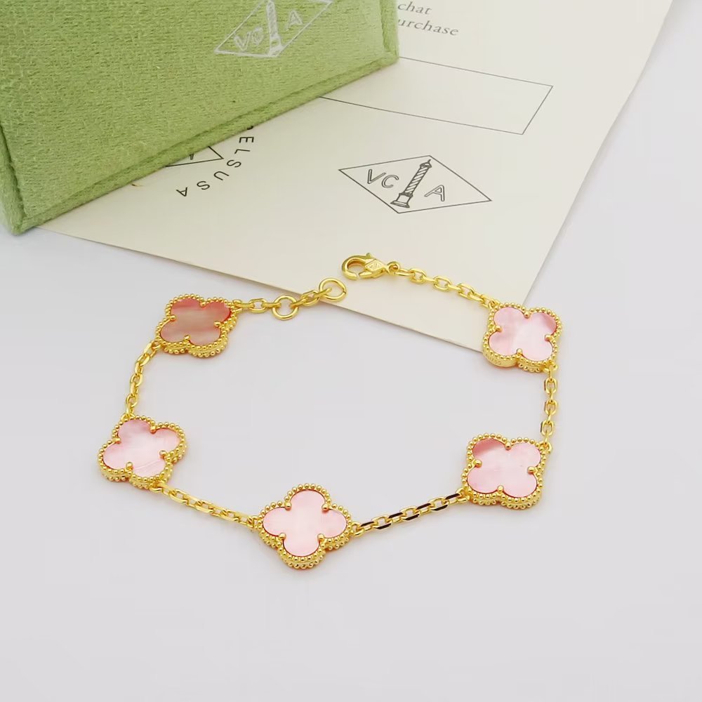 Van Cleef Rose Gold Vintage-Inspired Bracelet 088