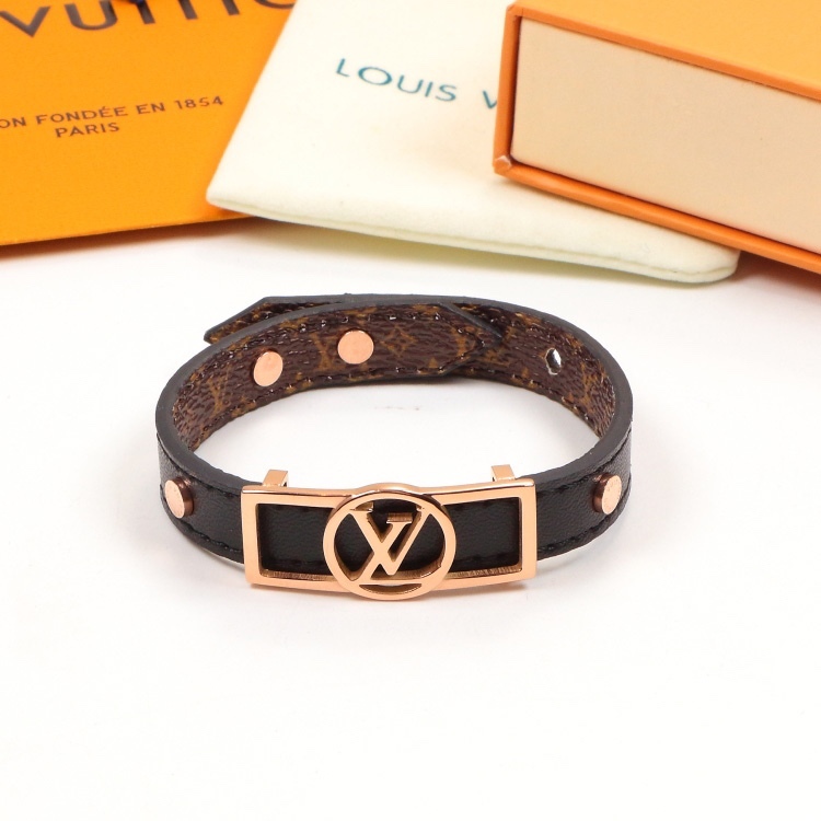 LV Rose Gold Logo-Accented Bracelet 034