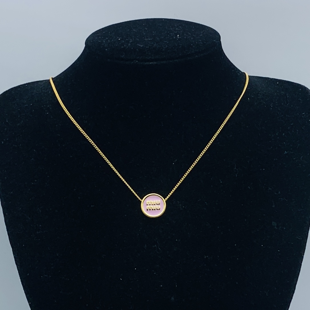 Miu Miu Rose Gold Vintage-Inspired Necklace 092