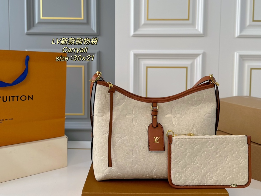 LV bag carryall leather bag 30cm