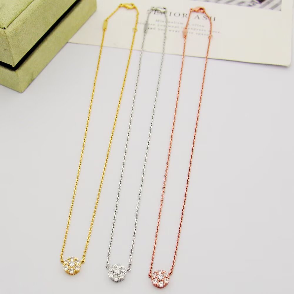 Van Cleef Rose Gold Logo-Accented Necklace 007