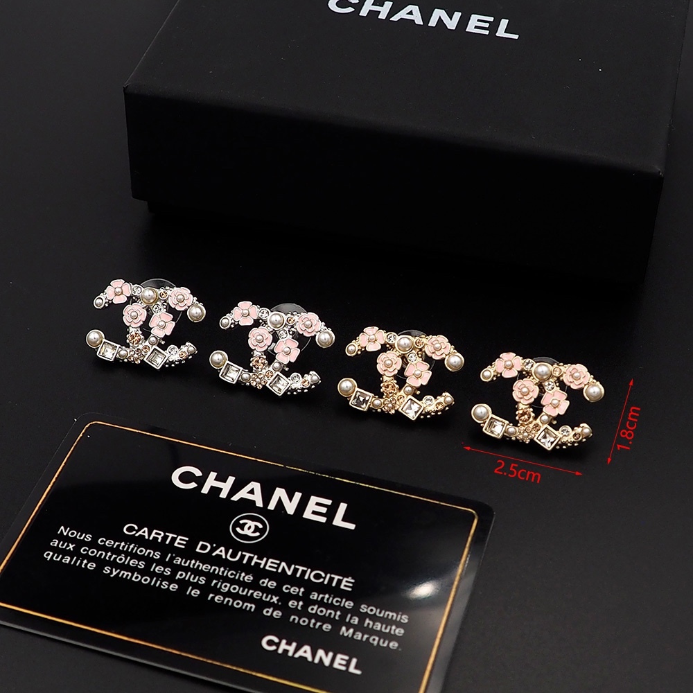 Chanel Silver Logo-Accented Earrings 042