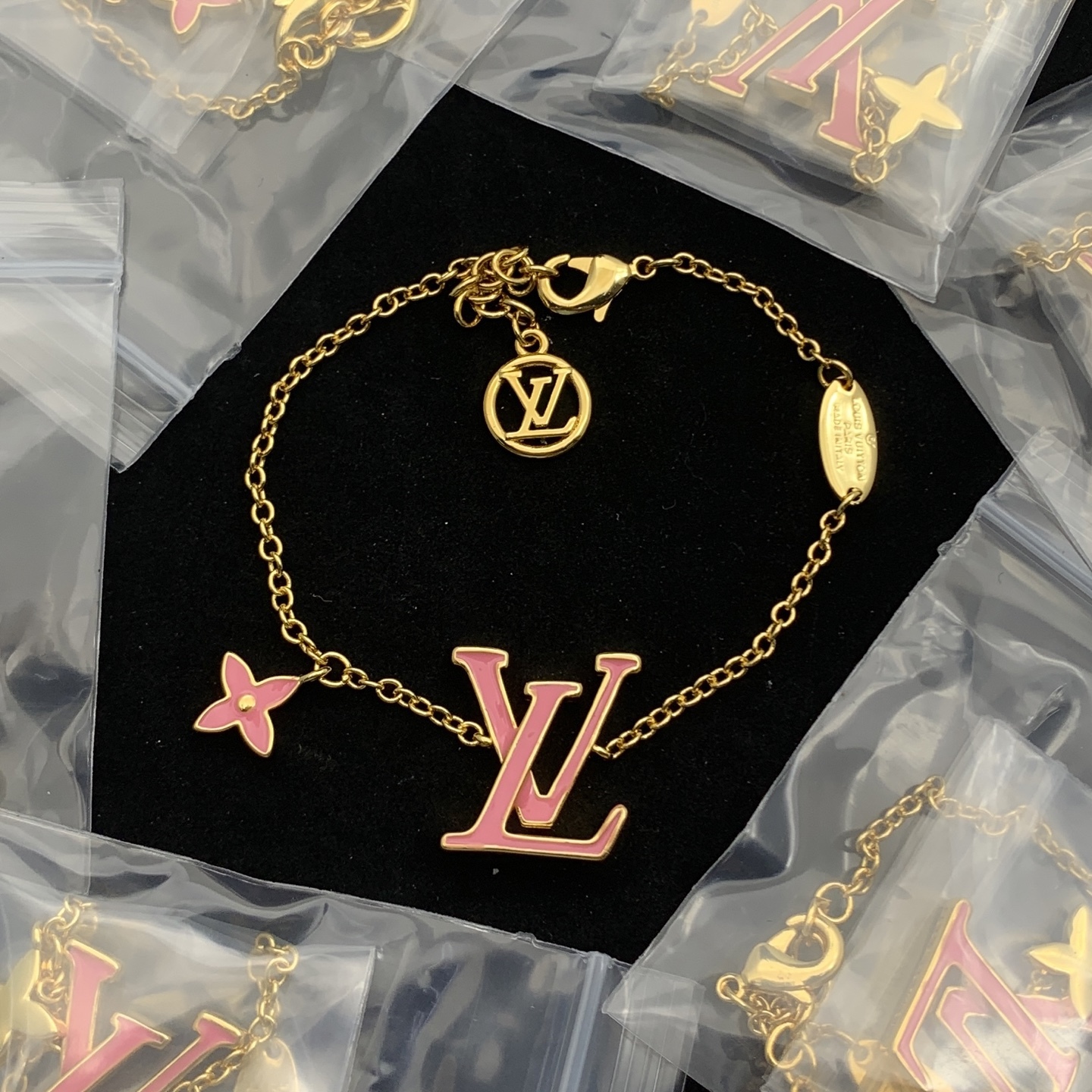 LV Gold Logo-Accented Bracelet 710