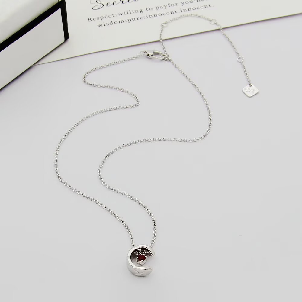 Chanel Rose Gold Logo-Accented Necklace 715
