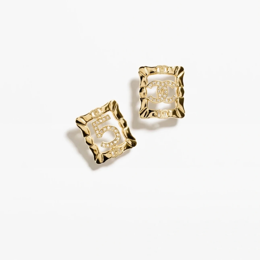 Chanel Gold Logo-Accented Earrings 016