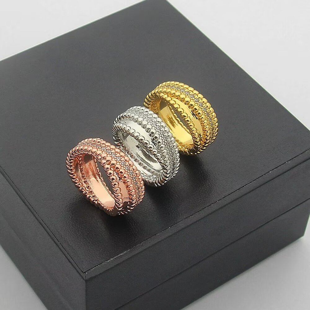 Van Cleef Rose Gold Logo-Accented Ring 016