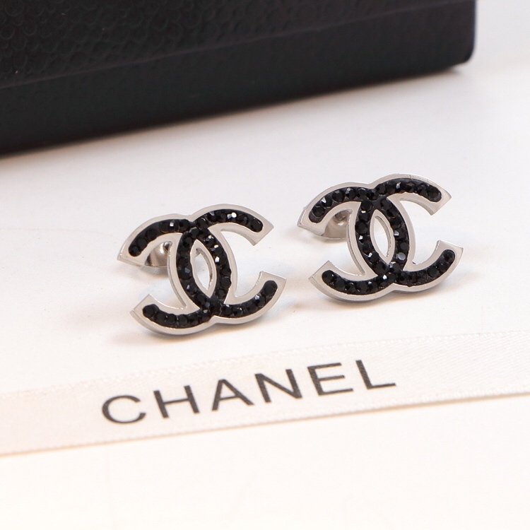 Chanel Rose Gold Logo-Accented Earrings 008