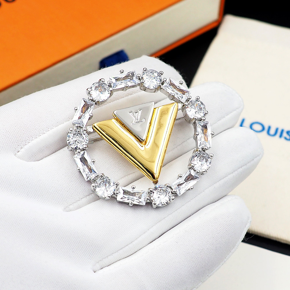 LV Silver Logo-Accented Brooch 240
