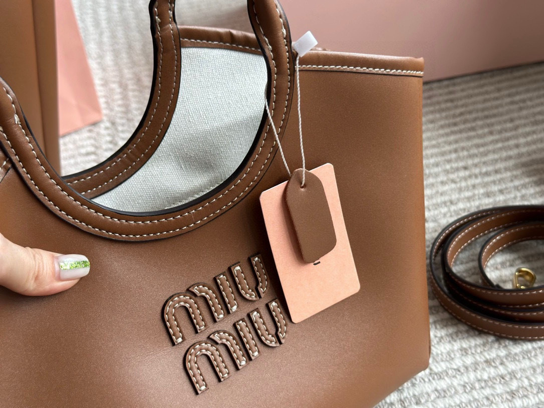 Miu Miu Rose Gold Logo-Accented Bag 169