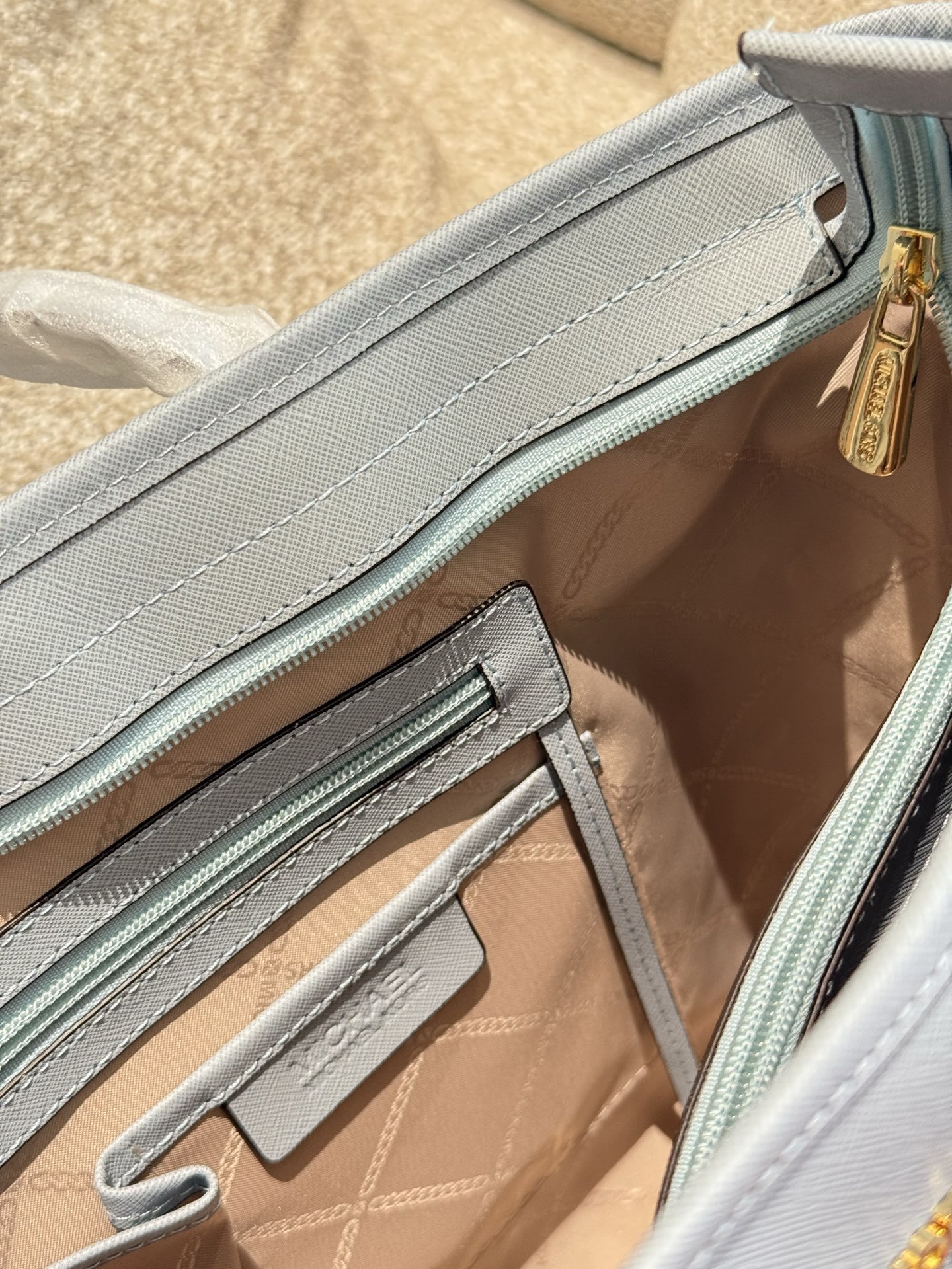 MK Beige Logo-Accented Bag 007