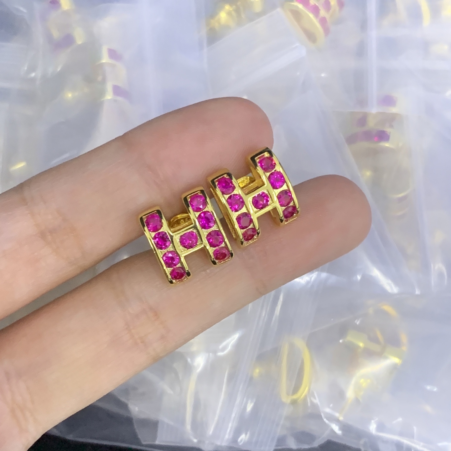 Hermes h Rose Gold Vintage-Inspired Earrings 144