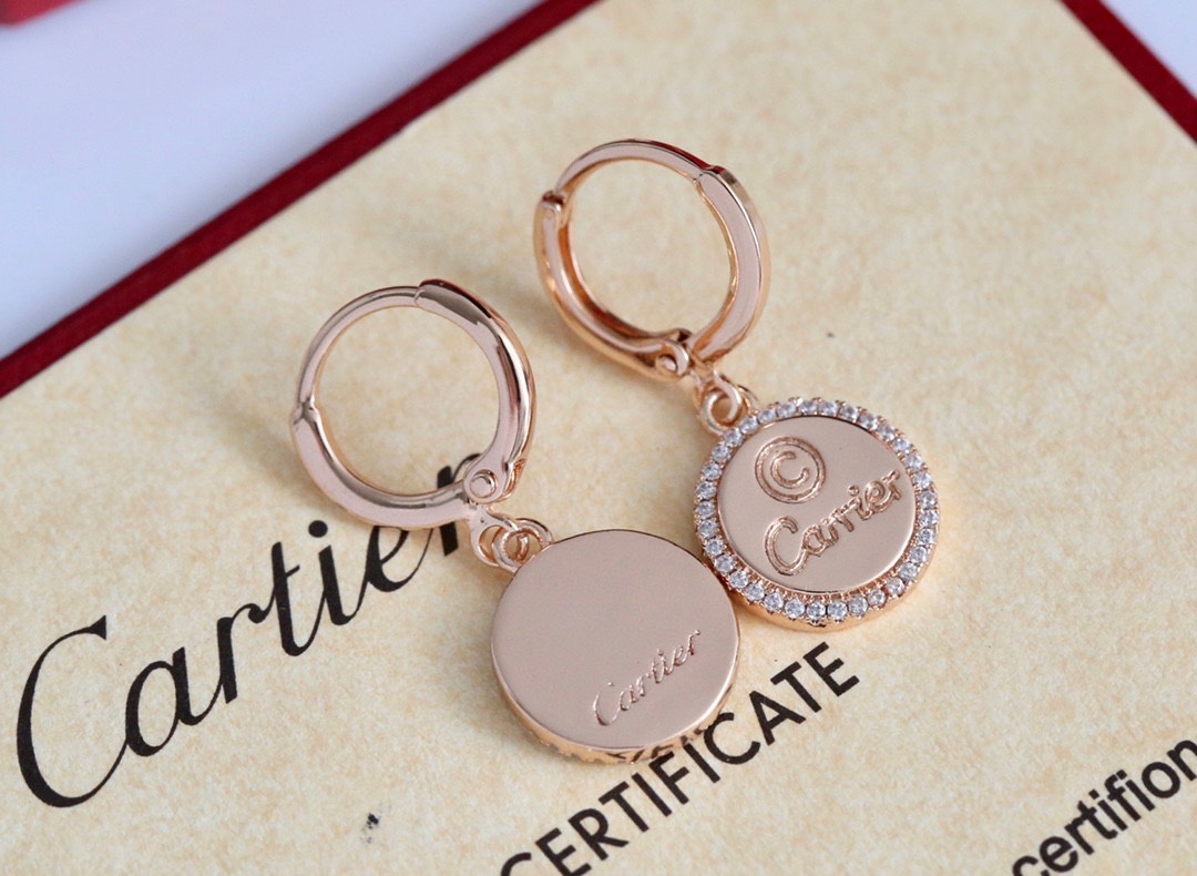 Cartier Rose Gold Vintage-Inspired Earrings 0138