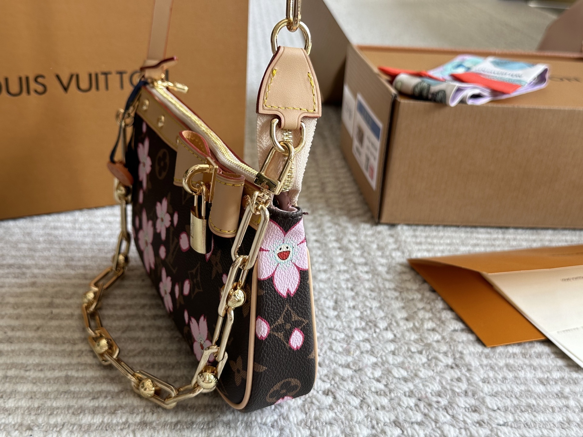 LV Rose Gold Quilted Bag 1511