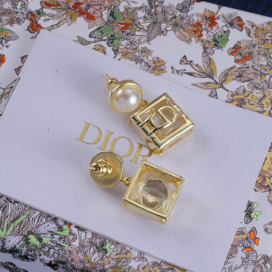 Dior Silver Logo-Accented Earrings 038